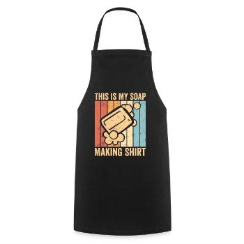 Funny soap making soap maker - Cooking Apron - black - Front - AI Model Male 185 dark (185cm)