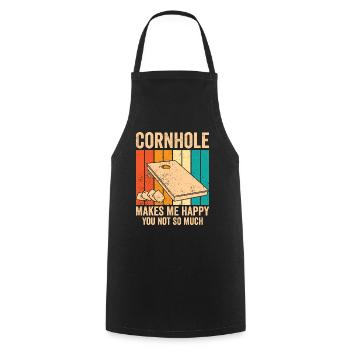 Funny Cornhole Retro - Cooking Apron - black - Front - AI Model Male 185 dark (185cm)