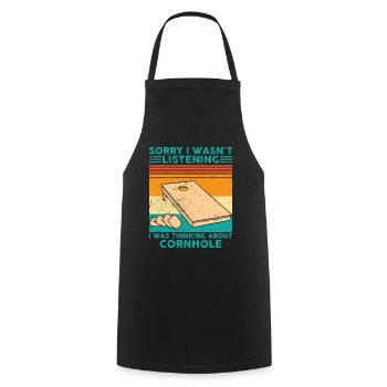 Drôle de trou de maïs - Tablier de cuisine - noir - Devant - AI Model Male 185 dark (185cm)
