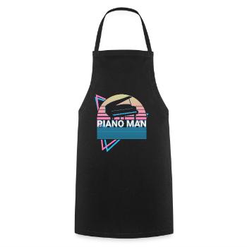 Piano Man Clavier Klavier Retro - Tablier de cuisine - noir - Devant - AI Model Male 185 dark (185cm)