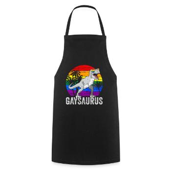 Gay Pride Drapeau arc-en-ciel Dinosaure Tr - Tablier de cuisine - noir - Devant - AI Model Male 185 dark (185cm)
