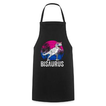 Bi Pride Bisexuel Drapeau Dinosaure Trex LGBTQ - Tablier de cuisine - noir - Devant - AI Model Male 185 dark (185cm)