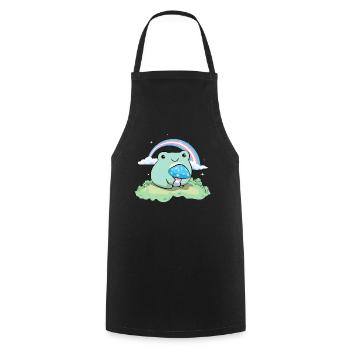 Transgender Pride Trans Flag Cute Frog P - Cooking Apron - black - Front - AI Model Male 185 dark (185cm)