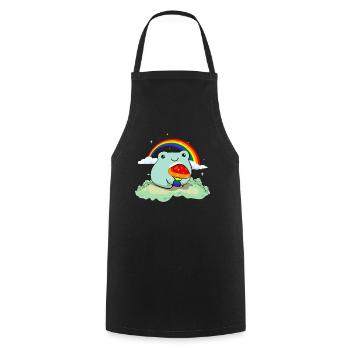 Gay Pride Rainbow Flag Mignonnes Grenouilles - Tablier de cuisine - noir - Devant - AI Model Male 185 dark (185cm)