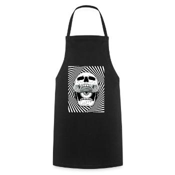 Weirdcore Aesthetic Skull Eyeball Wings - Cooking Apron - black - Front - AI Model Male 185 dark (185cm)