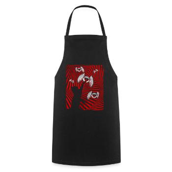Weirdcore Aesthetic Black Cat Eyeballs Wings - Cooking Apron - black - Front - AI Model Male 185 dark (185cm)