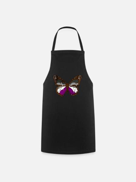 Asexuelle Stolz Ace Flagge Schmetterling Subtil LG - Kochschürze - Schwarz