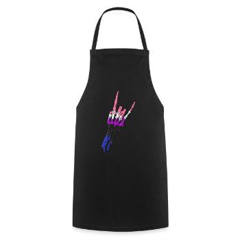Genre Fluid Pride Flag Devil Horn Skeleton Subt - Tablier de cuisine - noir - Devant - AI Model Male 185 dark (185cm)
