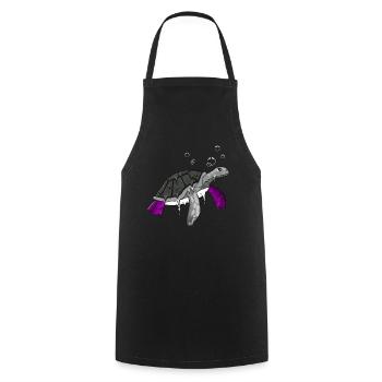 Asexual Pride Ace Flag Sea Turtle Subti - Tablier de cuisine - noir - Devant - AI Model Male 185 dark (185cm)