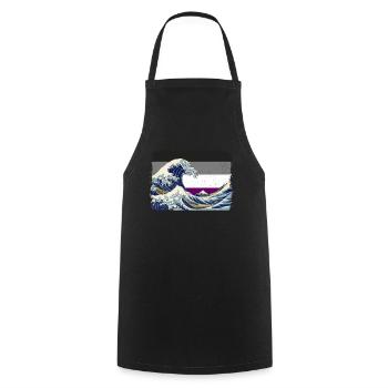 Asexual Pride Ace Flag Big Wave Off Kanaga - Cooking Apron - black - Front - AI Model Male 185 dark (185cm)