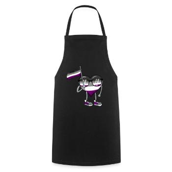 Asexual Pride Ace Flag Heart Sublte LGBTQ - Cooking Apron - black - Front - AI Model Male 185 dark (185cm)