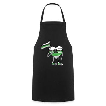 Demiromantique Fierté Flag Coeur Sublte LGBTQ - Tablier de cuisine - noir - Devant - AI Model Male 185 dark (185cm)