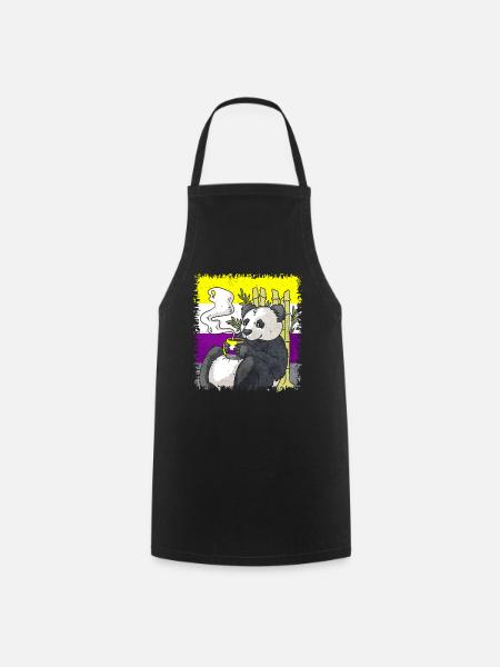 Nicht binäre Stolz Flagge Panda Kaffee Sublte LGBT - Kochschürze - Schwarz