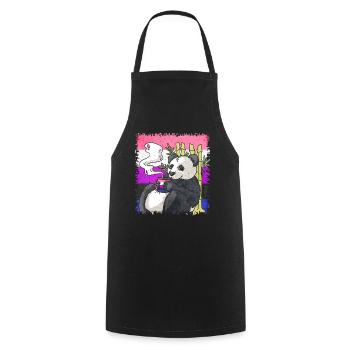 Gender Fluid Pride Flag Panda Coffee Sublte - Cooking Apron - black - Front - AI Model Male 185 dark (185cm)