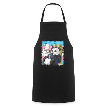 Transgender Pride Trans Flag Panda Coffee Sublte - Cooking Apron - black - Front - AI Model Male 185 dark (185cm)