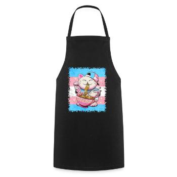 Transgender Stolz Trans Flagge Japanische Ramen Ka - Kochschürze - Schwarz - Vorne - AI Model Male 185 dark (185cm)