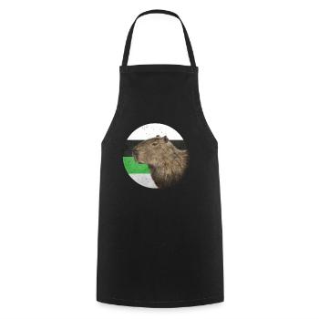Demiromantic Pride Flag Capybara Sublte LGBTQ - Tablier de cuisine - noir - Devant - AI Model Male 185 dark (185cm)