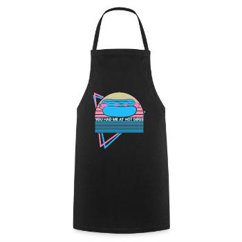 Lustiger Hot Dog Hotdog Retro - Kochschürze - Schwarz - Vorne - AI Model Male 185 dark (185cm)