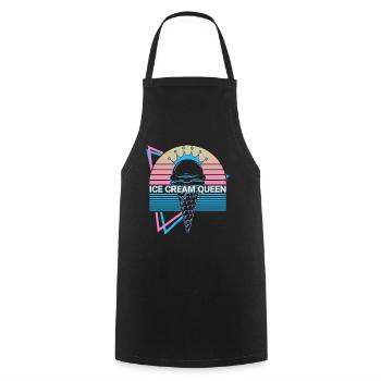 Crème glacée rétro - Tablier de cuisine - noir - Devant - AI Model Male 185 dark (185cm)