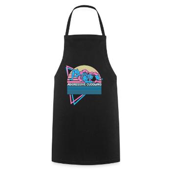 Jiu Jitsu amusant BJJ Rétro - Tablier de cuisine - noir - Devant - AI Model Male 185 dark (185cm)