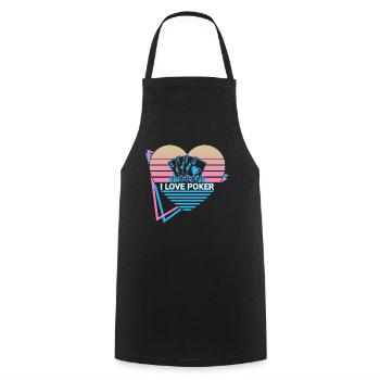J’adore le poker rétro - Tablier de cuisine - noir - Devant - AI Model Male 185 dark (185cm)