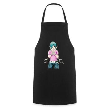 Bizarro Fiction Esthétique Weirdcore Anime Girl - Tablier de cuisine - noir - Devant - AI Model Male 185 dark (185cm)