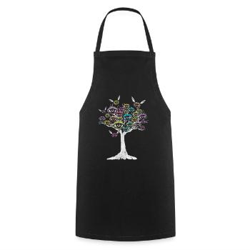 Weirdcore Aesthetic Tree Flying Eyes - Cooking Apron - black - Front - AI Model Male 185 dark (185cm)