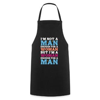 Femboy Crossdressing - Cooking Apron - black - Front - AI Model Male 185 dark (185cm)