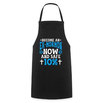 Post-Mormon Exmo - Cooking Apron - black - Front - AI Model Male 185 dark (185cm)
