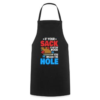 Drôle de trou de maïs - Tablier de cuisine - noir - Devant - AI Model Male 185 dark (185cm)