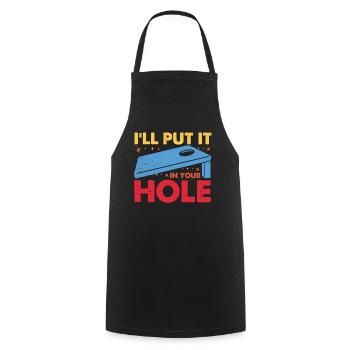 Lustiges Cornhole Corn Hole - Kochschürze - Schwarz - Vorne - AI Model Male 185 dark (185cm)