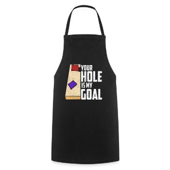 Lustiges Cornhole Corn Hole - Kochschürze - Schwarz - Vorne - AI Model Male 185 dark (185cm)