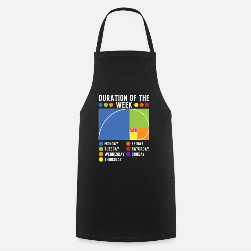 Funny Golden Fibonacci Number Cut - Cooking Apron - black
