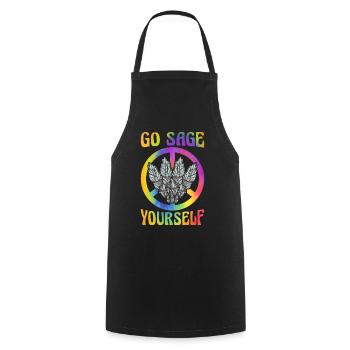 Hippie Peace Groovy - Tablier de cuisine - noir - Devant - AI Model Male 185 dark (185cm)