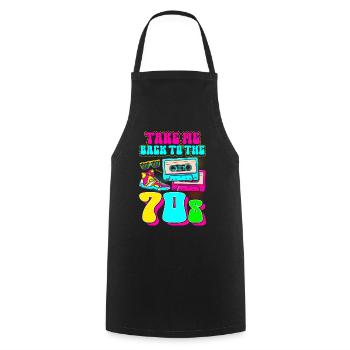 Hippie Groovy Retro Vaporwave - Tablier de cuisine - noir - Devant - AI Model Male 185 dark (185cm)