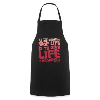 Hippie Retro Peace Kid - Cooking Apron - black - Front - AI Model Male 185 dark (185cm)