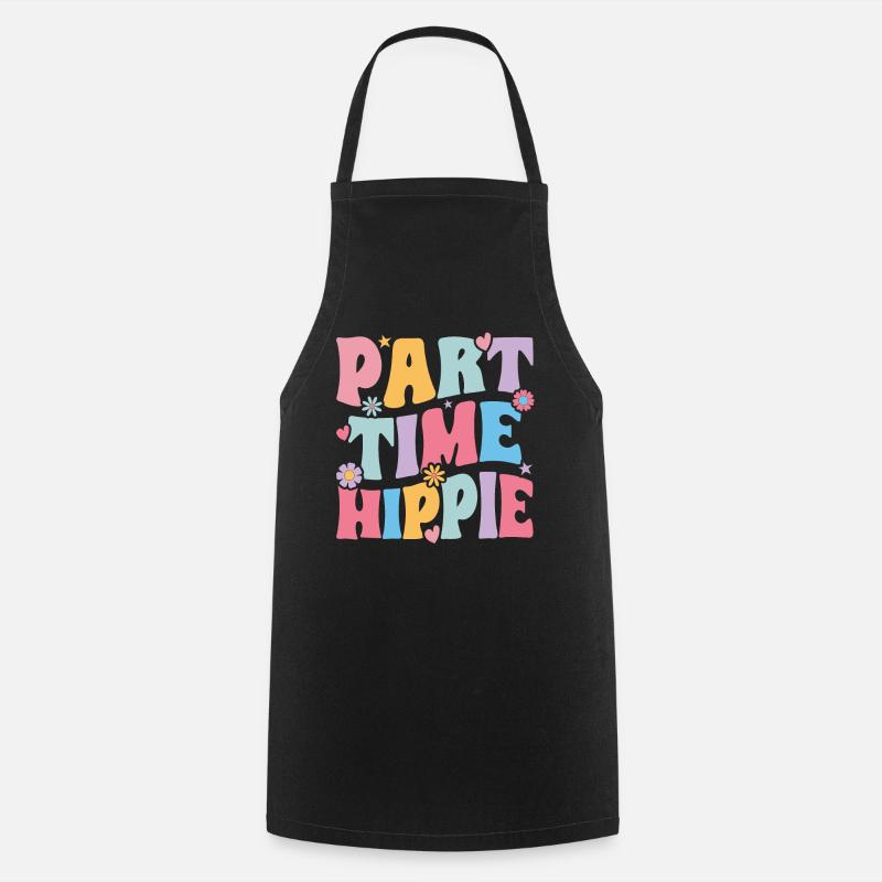 Groovy Funny Hippie - Cooking Apron - black