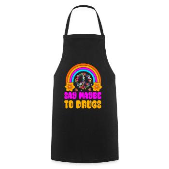 Funny hippie - Cooking Apron - black - Front - AI Model Male 185 dark (185cm)