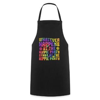 Drôle de cravate hippie colorant la paix - Tablier de cuisine - noir - Devant - AI Model Male 185 dark (185cm)