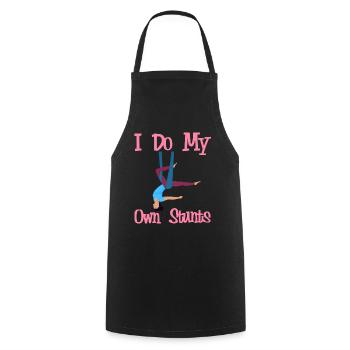 Aerial Silk Aerialist - Cooking Apron - black - Front - AI Model Male 185 dark (185cm)