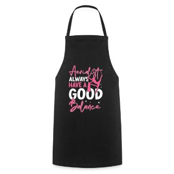 Air silk - Cooking Apron - black - Front - AI Model Male 185 dark (185cm)