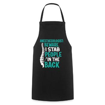 Anesthésiologie - Tablier de cuisine - noir - Devant - AI Model Male 185 dark (185cm)