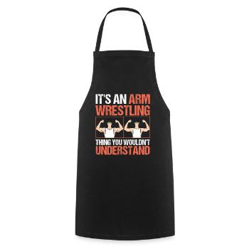 Arm wrestler - Cooking Apron - black - Front - AI Model Male 185 dark (185cm)