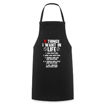 Arm wrestler - Cooking Apron - black - Front - AI Model Male 185 dark (185cm)