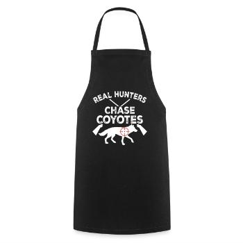 Coyote Hunt Coyote Hunter Yote - Cooking Apron - black - Front - AI Model Male 185 dark (185cm)