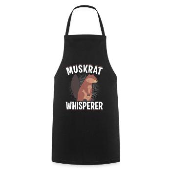 Rat musqué rétro - Tablier de cuisine - noir - Devant - AI Model Male 185 dark (185cm)