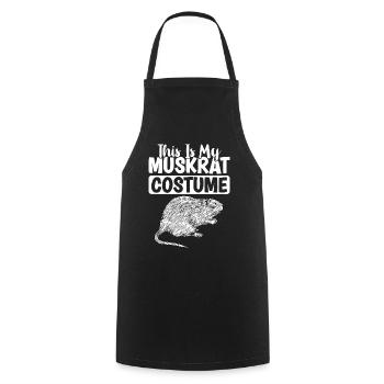 Rat musqué rétro - Tablier de cuisine - noir - Devant - AI Model Male 185 dark (185cm)