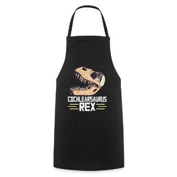 Deaf Pride Cochlear Implant Dinosaur Trex - Cooking Apron - black - Front - AI Model Male 185 dark (185cm)