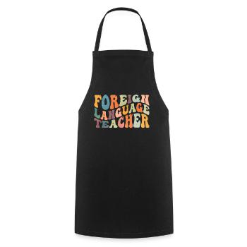 Teaching Groovy Foreign Language Teachers - Cooking Apron - black - Front - AI Model Male 185 dark (185cm)