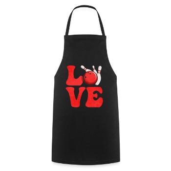 Entraîneur de l’équipe Bowling Bowler - Tablier de cuisine - noir - Devant - AI Model Male 185 dark (185cm)